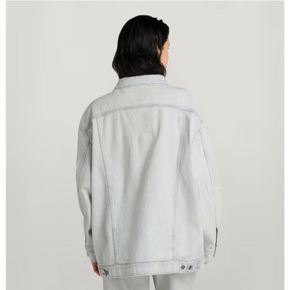 NWT G-Star RAW Oversized Denim Jacket Women’s Vintage Akoya Blue Size Large - Picture 3 of 9